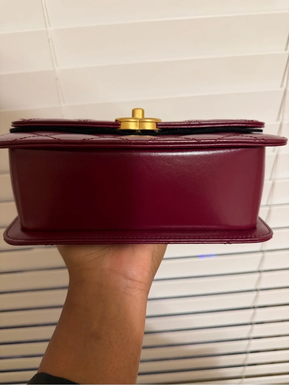 CHANEL Quilted Mini Flap Crossbody in Deep Bordeaux with Gold Hardware